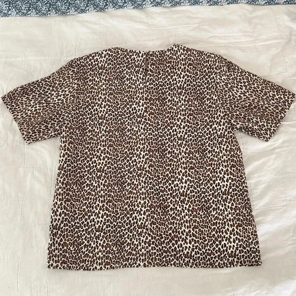 Vintage Leopard Cheetah Animal Print Boxy Oversized Fit Blouse Top Size Medium - Picture 4 of 4